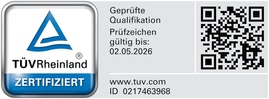 TÜV Rheinland Zertifiziert